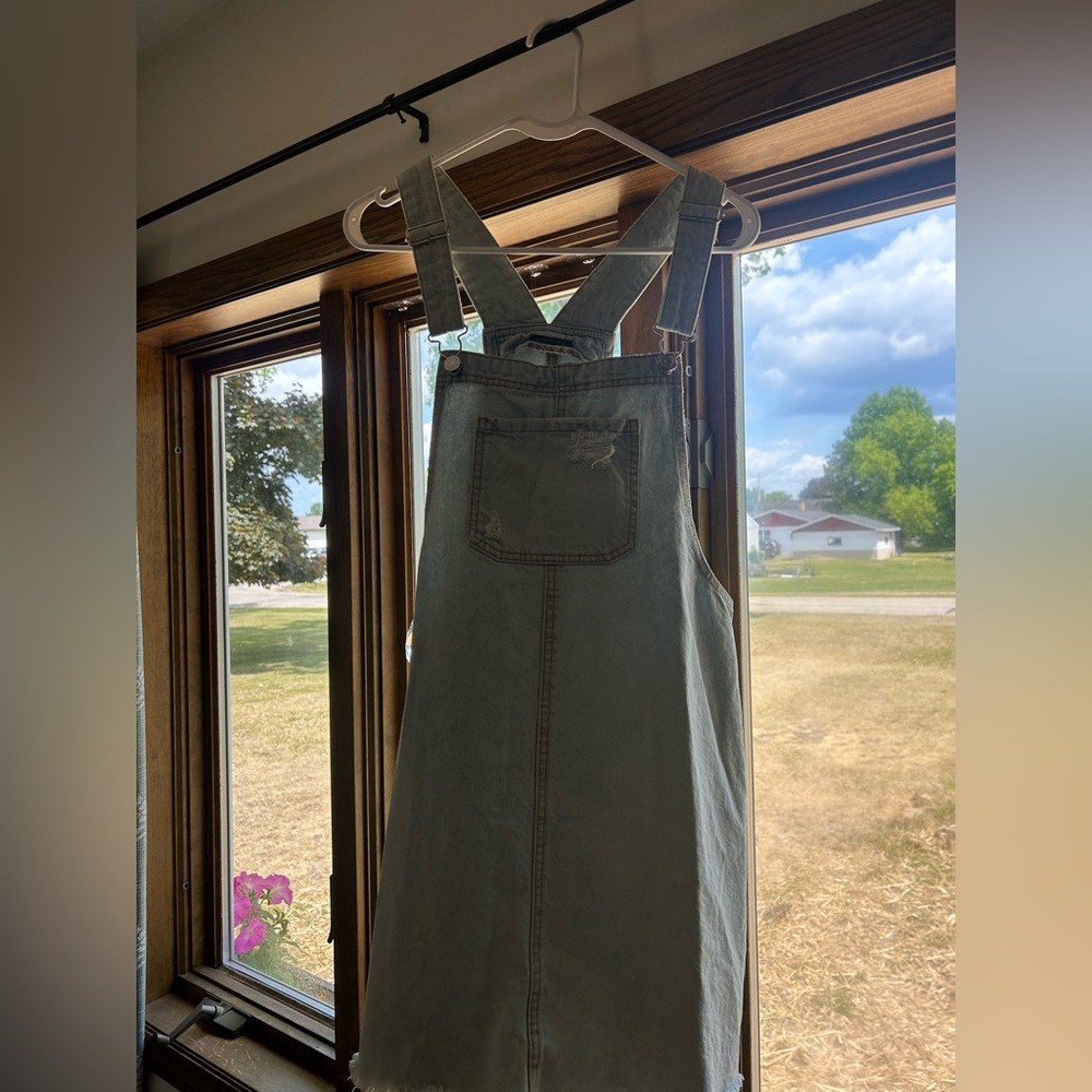 Casual Denim Overall Dress